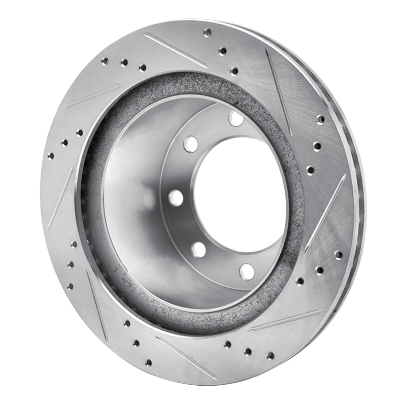 Dodge Ram 2500 Brake Rotor (1) - Rear Left - R1 Concepts - Drilled & Slotted - Silver - `03-`08